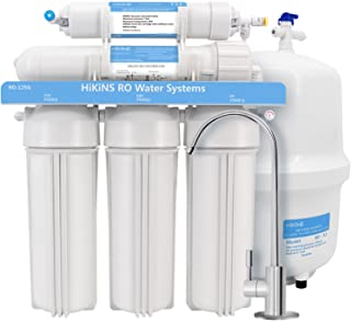 HiKiNS Sistema de filtración de Agua de ósmosis inversa RO-125G Sistema de 5 etapas para Beber en casa con Gran Flujo de Membrana de 125 GPD y Ahorro de Agua [Clase de eficiencia energética A+++]